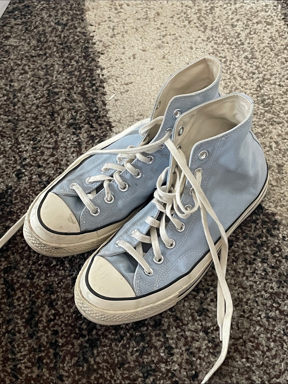 Light Blue High-Top Canvas Sneakers - Women's Converse Size 10.5